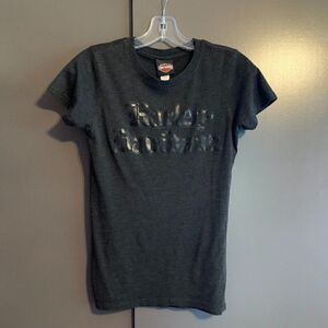 Harley-Davidson Black/Gray Short Sleeve T-Shirt Calumet Munster, IN Size Medium